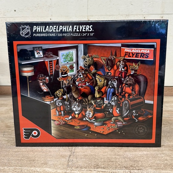 NEW NHL Philadelphia Flyers Purebred Fans 'A Real Nailbiter' Puzzle - 500pc - Picture 2 of 6